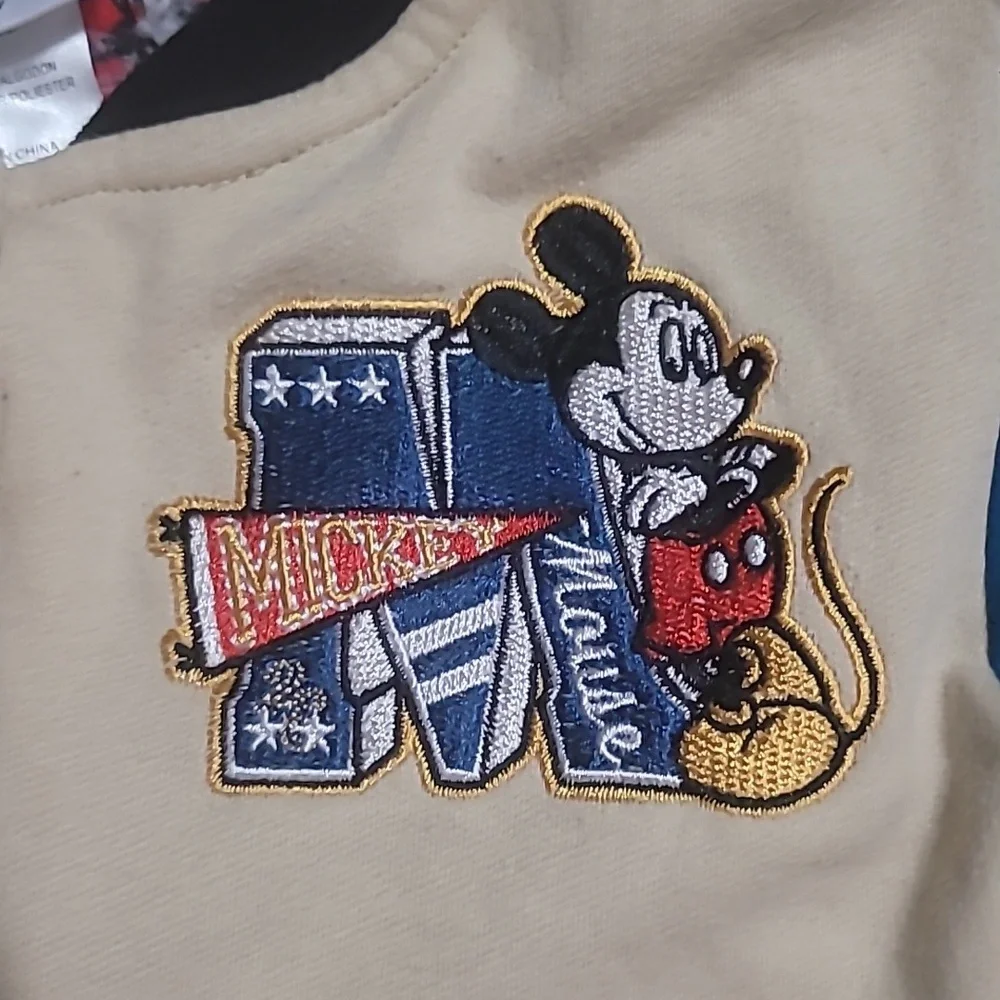 Disney Mickey Mouse Bomber Varsity Fleece Lined Jacket Boys Size 6/7 - Picture 2 of 7